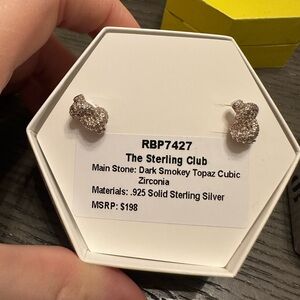 The Sterling Club Silver Earrings with Dark Smokey Topaz